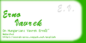 erno vavrek business card